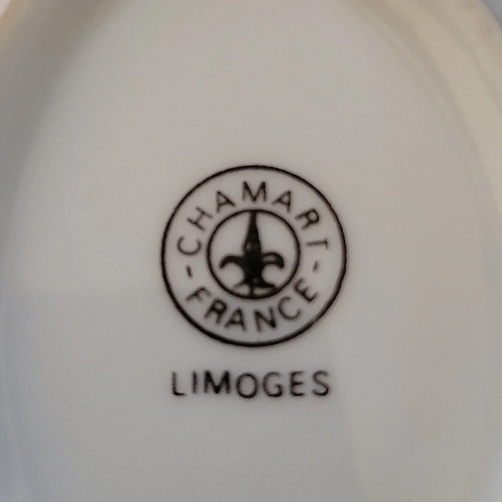 Limoges Figurine Porcelain Cherry Blossom Easter Egg Trinket White Embossed Box